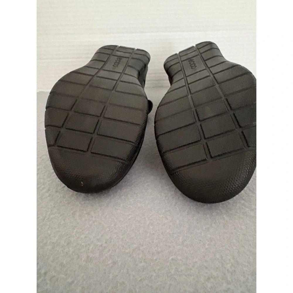 ECCO Womens Mary Jane Flats Leather EU 38 US 7-7.5 Black Hook Loop Comfort Shoe